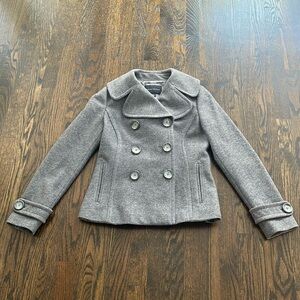 GRAY color banana republic pea coat